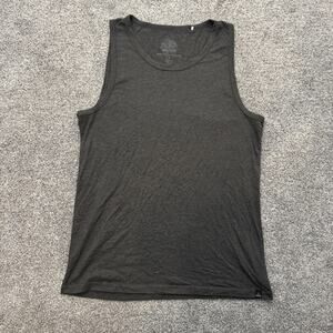 prAna Tank Top Shirt Mens Large Gray Breathe Athletic Organic Cotton Blend Gym